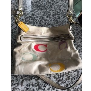 Authentic coach ivory canvas crossbody bag